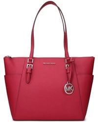 Michael Kors - Large Charlotte Logo-Plaque Leather Tote Bag - Lyst