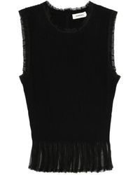 Sandro - Ruffled Ottoman Knit Top - Lyst