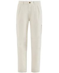 Brunello Cucinelli - Peached Cotton-Gabardine Trousers With Zipped Pocket - Lyst