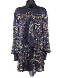 Sacai - Abito Corto A Fiori Con Ruches - Lyst
