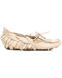 Alberta Ferretti - Feather-Embellished Fringed Shoes - Lyst