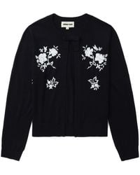 ShuShu/Tong - Floral-embroidered Silk-cashmere Cardigan - Lyst