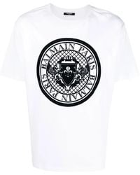 Balmain - Logo Medallion T-Shirt - Lyst