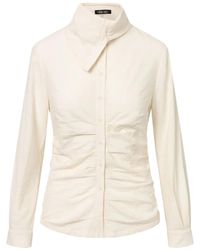 Elena Velez - Gesmockte Button-Up Blouse - Lyst