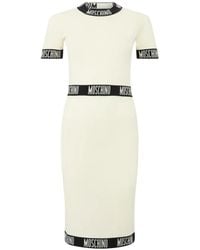 Moschino - Logo-Trim Virgin Wool Midi Dress - Lyst