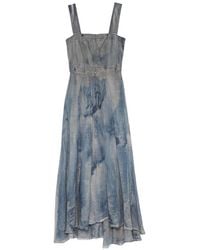Masnada - Robe Longue À Plis Et Imprimé Tie Dye - Lyst