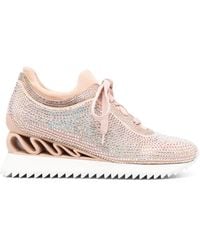 Le Silla - Reiko Wave Crystal-Embellished Sneakers - Lyst