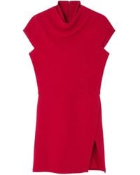 Versace - Draped Front-Slit Mini Dress - Lyst