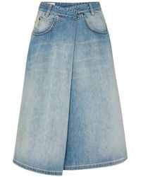 Maison Margiela - Wrap-Design Denim Midi Skirt - Lyst