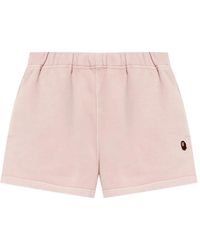 A Bathing Ape - Logo-Embroidered Track Shorts - Lyst