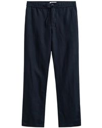 GANT - Drawstring-Waist Linen Trousers - Lyst