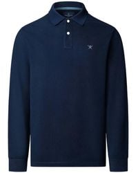 Hackett - Logo-Embroidered Long-Sleeve Polo Shirt - Lyst