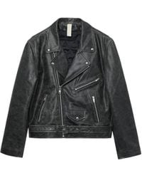 sunflower - Faded Leather Biker Jacket - Lyst