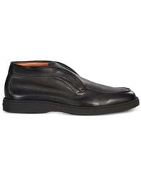 Santoni - Ikki Grained-Leather Slip-On Loafers - Lyst