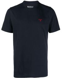 Barbour - Logo-embroidered Cotton T-shirt - Lyst