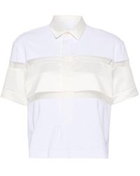Sacai - Bonded Cropped Polo Shirt - Lyst