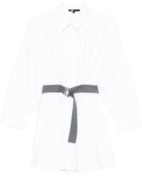 Maje - Belted Cotton Mini Dress - Lyst