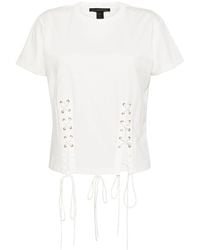 Kiki de Montparnasse - Lace-up Cotton T-shirt - Lyst