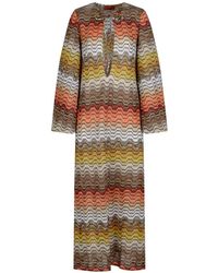 Missoni - Long Dress With Chevron Pattern - Lyst