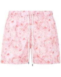 Fedeli - Seahorse-Print Drawstring Swim Shorts - Lyst