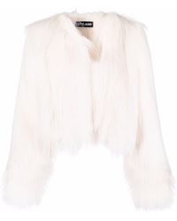 Styland Faux-fur Open Front Jacket - White