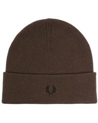 Fred Perry - Logo-Embroidered Turn Up-Brim Beanie - Lyst