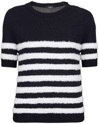 Balmain - Embossed Buttons Striped Knit Top - Lyst