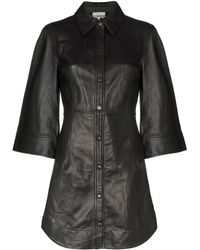 Ganni Mini-jurk Met Wijde Mouwen - Zwart