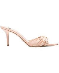 Elisabetta Franchi - Leather Mules With Straps - Lyst
