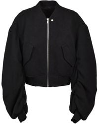 Rick Owens - Ruched-Sleeve Bomber Jacket - Lyst