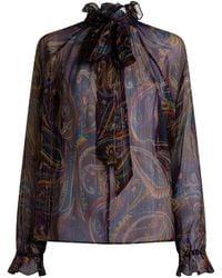 Etro - Zijden Blouse Met Paisley-Print - Lyst