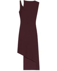 Courreges - Asymmetrical Ribbed Midi Dress - Lyst