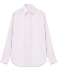 McQueen - Katoenen Overhemd Met Verfraaide Kraag - Lyst