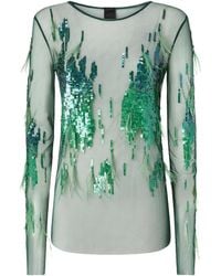 Pinko - Embellished Long-Sleeve T-Shirt - Lyst