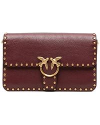 Pinko - Small Love Birds Stud-Embellished Shoulder Bag - Lyst