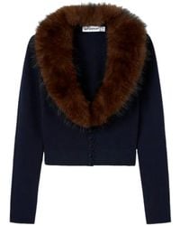 Self-Portrait - Faux-Fur Knit Cardigan - Lyst