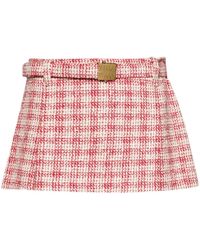Miu Miu - Belted A-line Tweed Miniskirt - Lyst