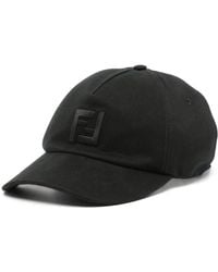 Fendi - Baseball Cap In Black Cotton - Lyst