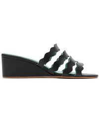 Blue Bird Shoes Wave Platform Sandals - Black
