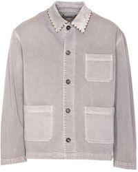 Golden Goose - Denim Shirt With Stud Embellishments - Lyst