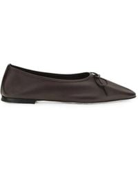 Dear Frances - Gala Bow-Detail Leather Ballet Flats - Lyst