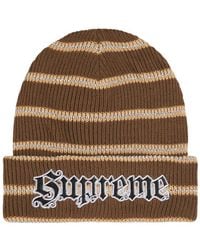 Supreme - Metallic-Stripe Beanie Hat - Lyst