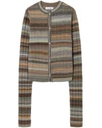 RE/DONE - Striped Ribbed-knit Wool Cardigan - Lyst