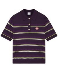 CASABLANCA - Polo Rayé À Patch Logo - Lyst