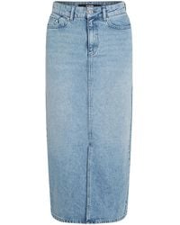 Karl Lagerfeld - Maxi Denim Skirt With Pocket Logo - Lyst