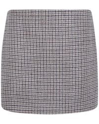 P.A.R.O.S.H. - Wollen Rok Met Pied-De-Poule Print - Lyst