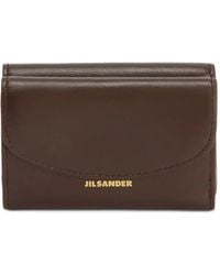 Jil Sander - Cannolo Leather Mini Wallet And Coin Purse With Embossed Logo - Lyst