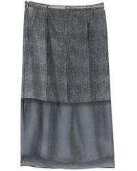 JNBY - Contrast-Tone Midi Skirt - Lyst