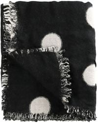 Y's Yohji Yamamoto - Polka-Dot Pattern Fringed-Edges Scarf - Lyst