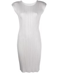 Pleats Please Issey Miyake - Pleated Short Dress - Lyst